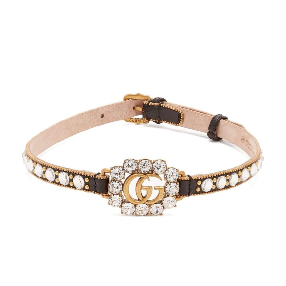 Gucci - GG Crystal-embellished Leather Choker